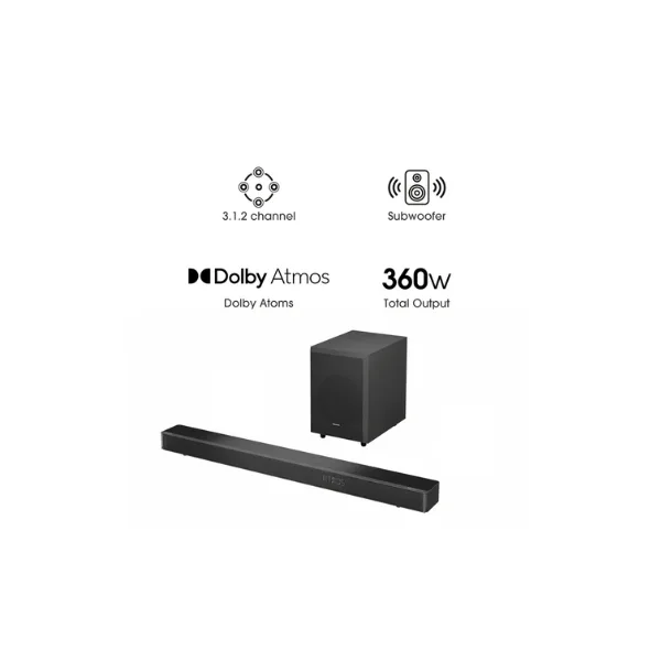New Hisense AX3120 360W 3.1.2 Channel Soundbar