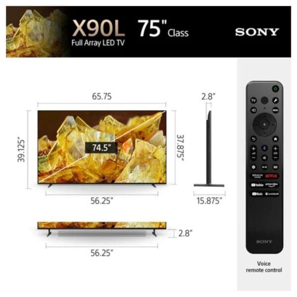 Sony 65 inch Smart 4K Google TV 65X90L - Image 3